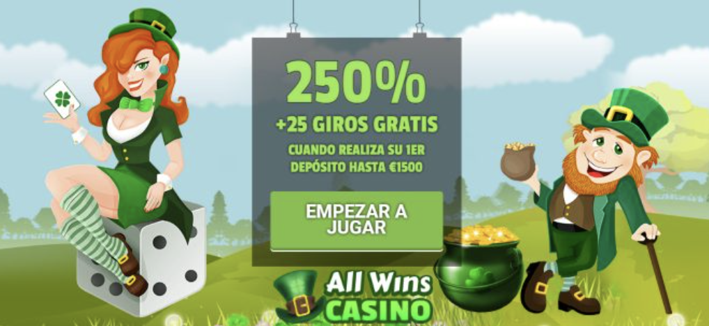 Image of All Wins casino website