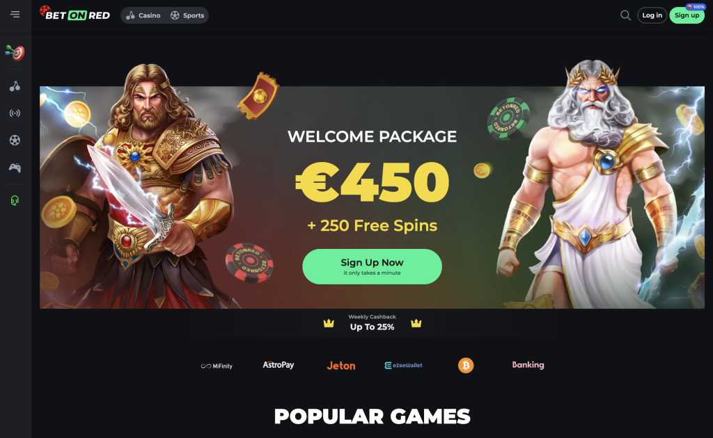 Image of Bet On Red Casino website