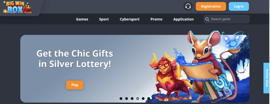 Image of Big Win Box casino website