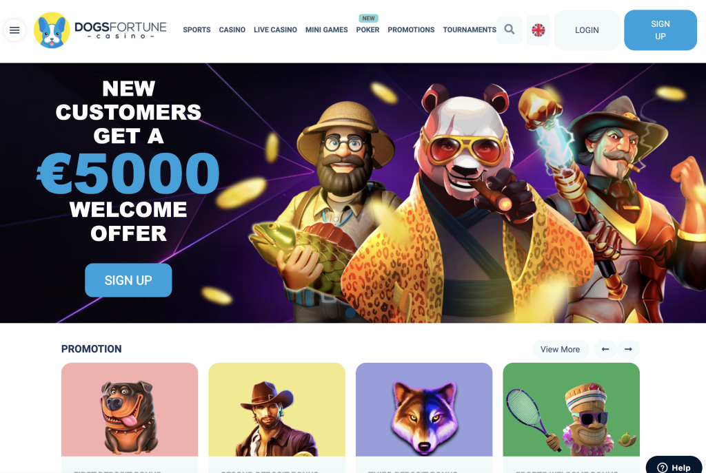 Image of Dogs Fortune Casino Website