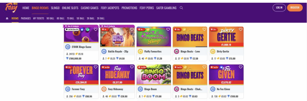 Image of Foxy Games Casino website