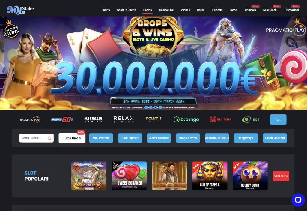 Image of mystake casino website