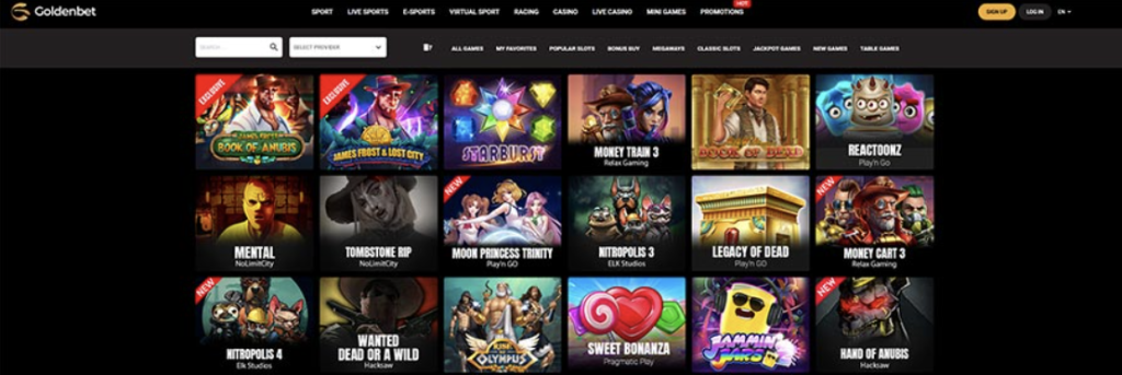 Image of Golden Bet Casino website