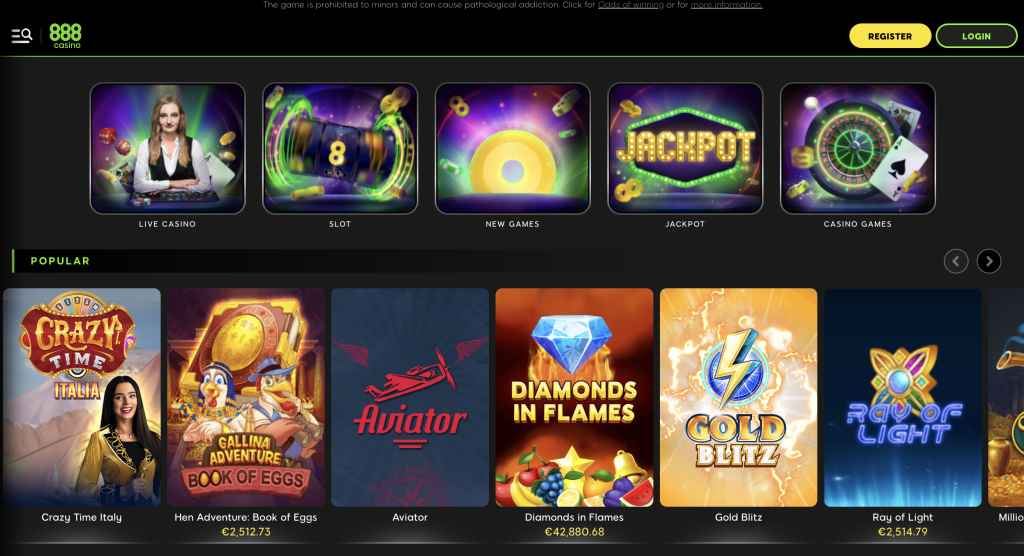 image of 888 casino website
