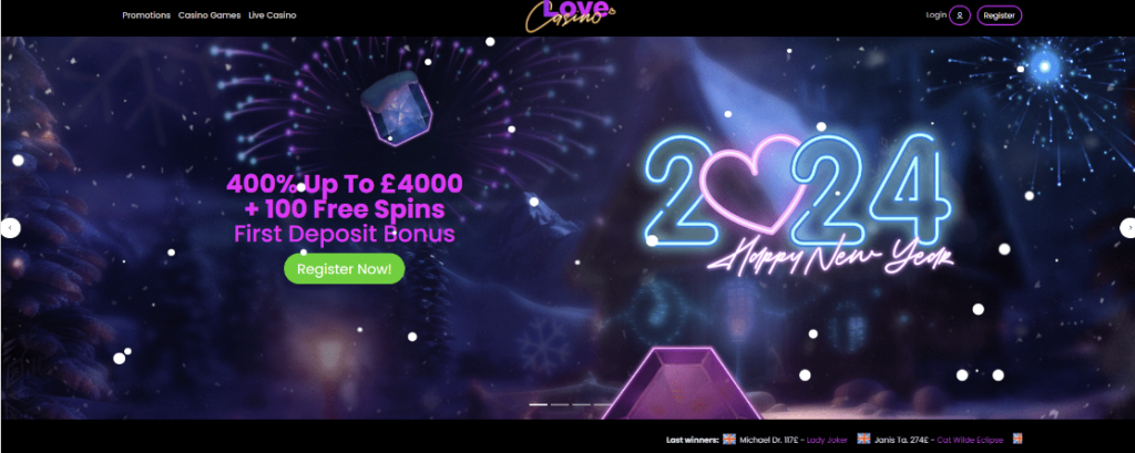 image of love casino website