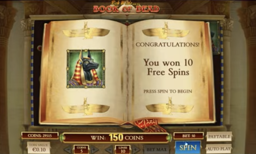 image of book of dead slot gameplay