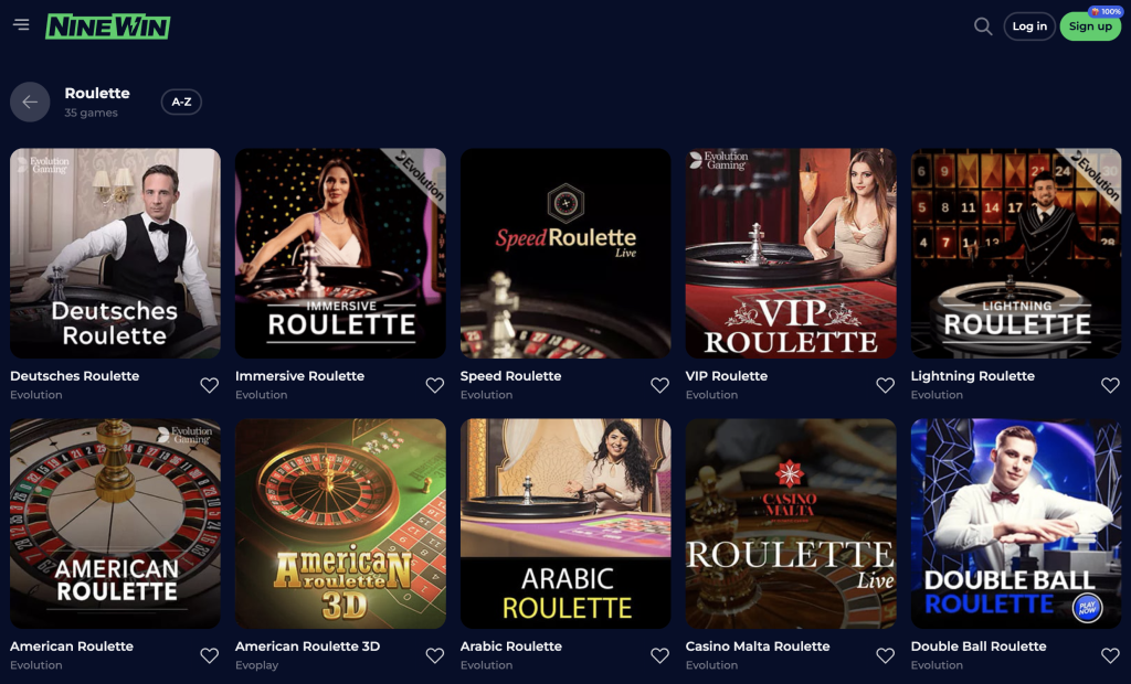 image of nine win casino website